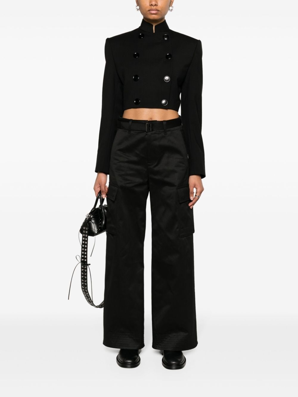belted wide-leg cargo trousers - 2