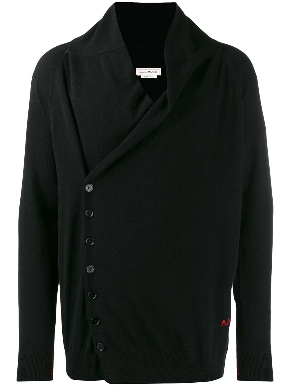 cashmere off-centre buttoned cardigan - 1