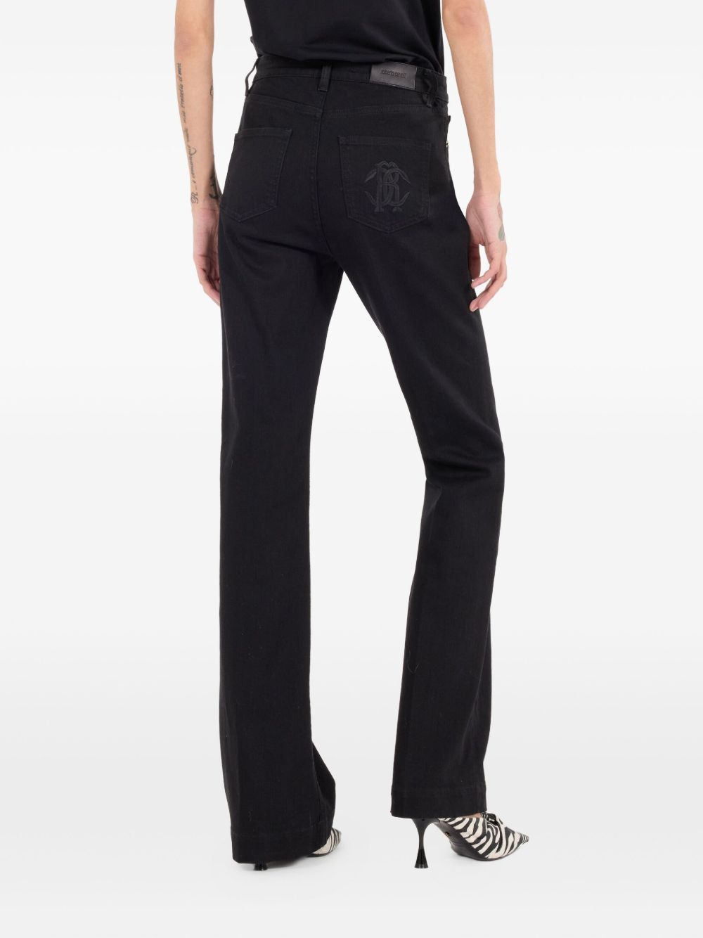 monogram snake jeans - 4