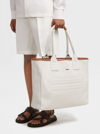 ZEGNA OFF WHITE COTTON TOTE BAG outlook