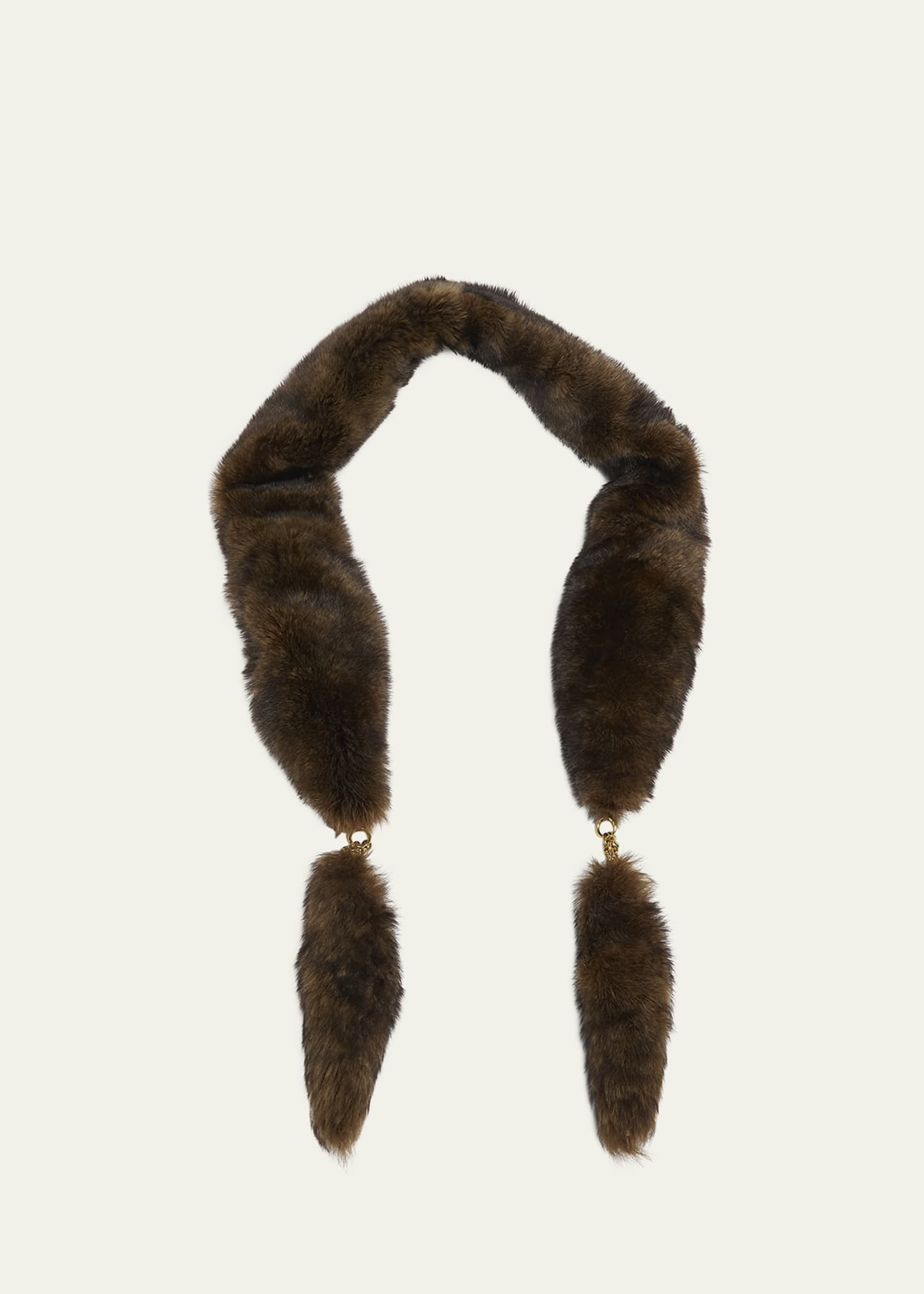 Lamb Shearling Chain-Tails Scarf - 1