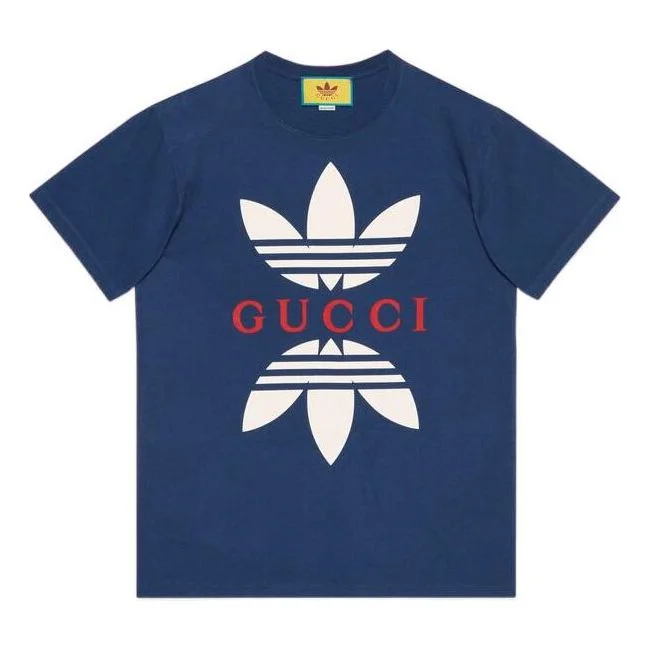 Gucci x adidas Cotton Jersey T-Shirt 'Cobalt Blue' 548334-XJEMJ-4622 - 1