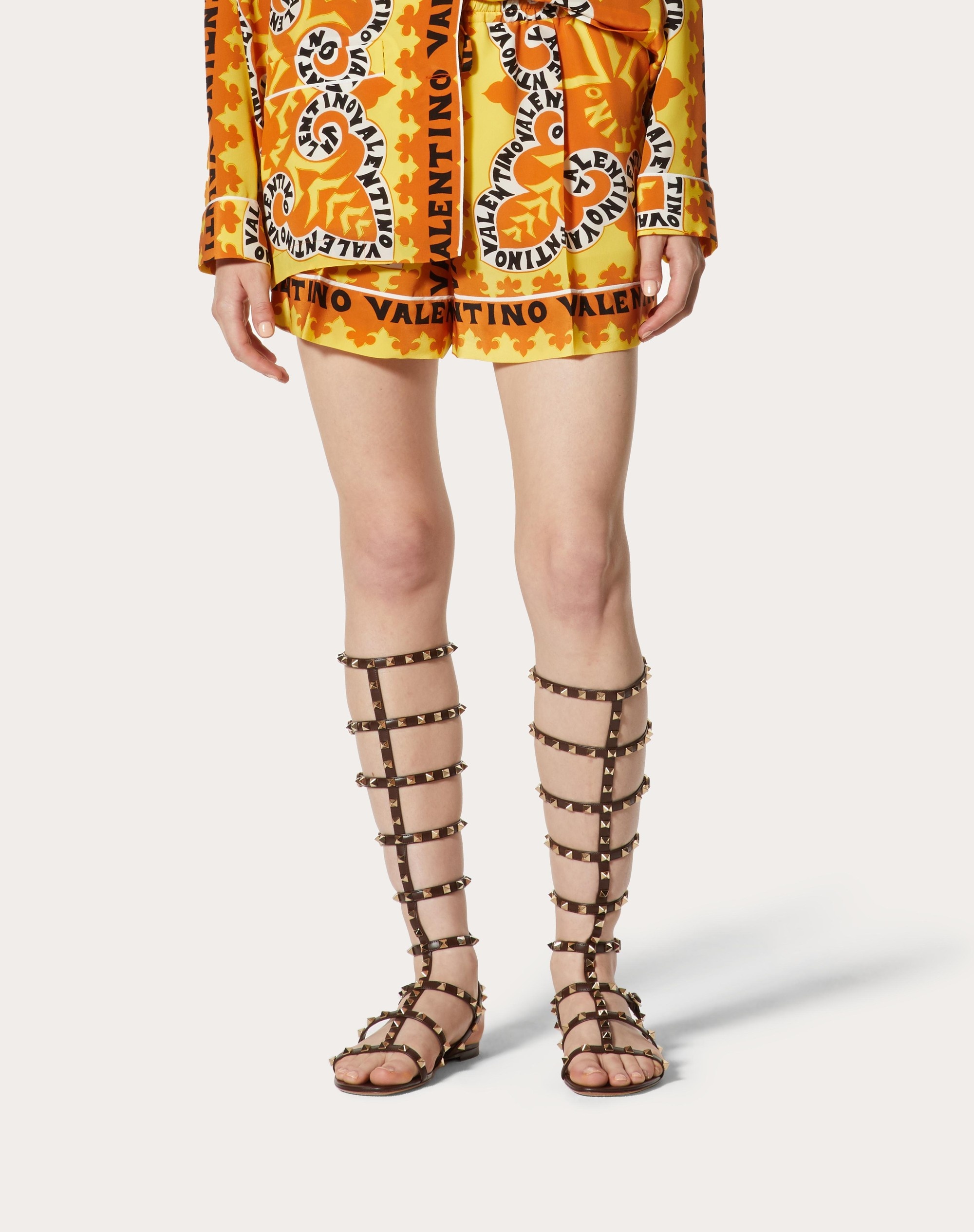 CREPE DE CHINE SHORTS WITH MINI BANDANA PRINT - 3