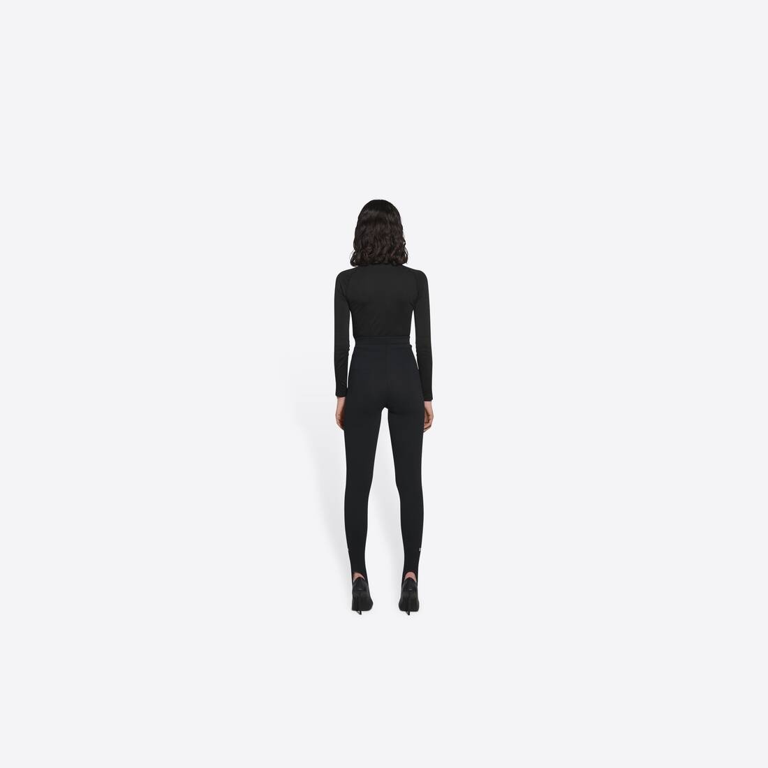 Women's Sporty B Leg Socks Leggings in Black - 4