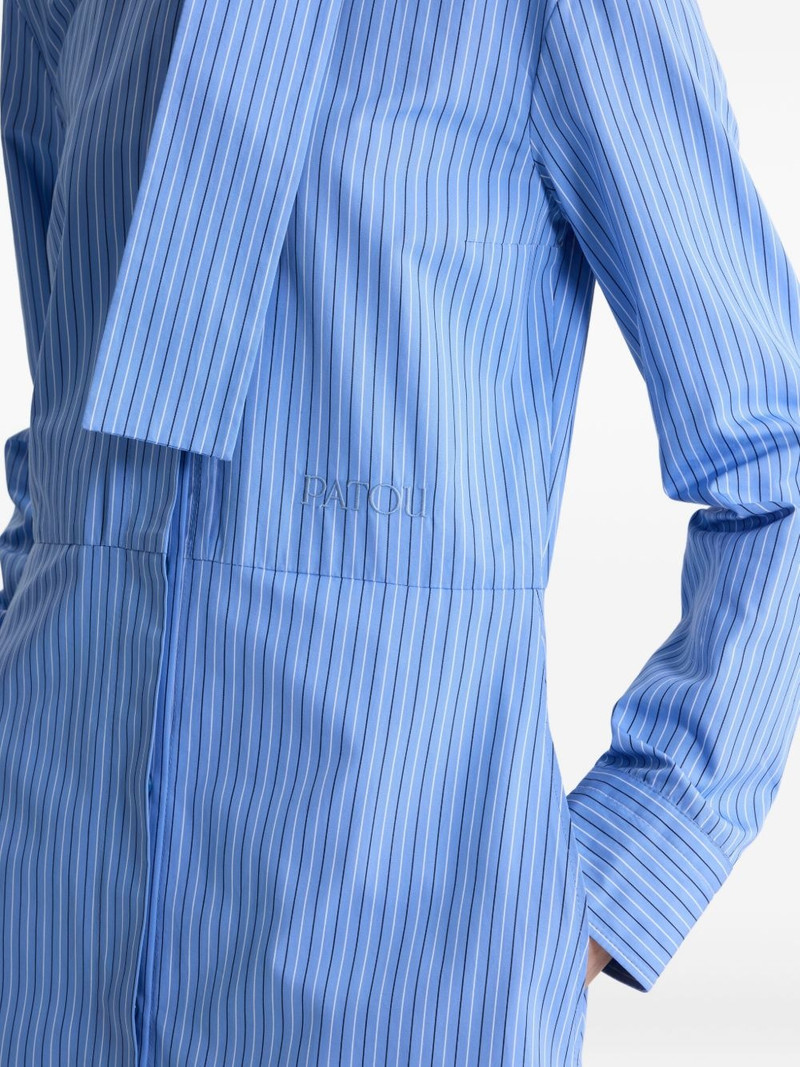 stripe scarf-collar shirt dress 4