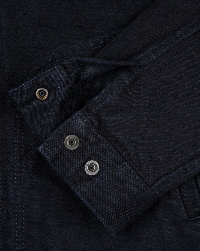IHJ-123-OD 14OZ BROKEN TWILL SELVEDGE DENIM WORK JACKET - INDIGO OVERDYED BLACK 12