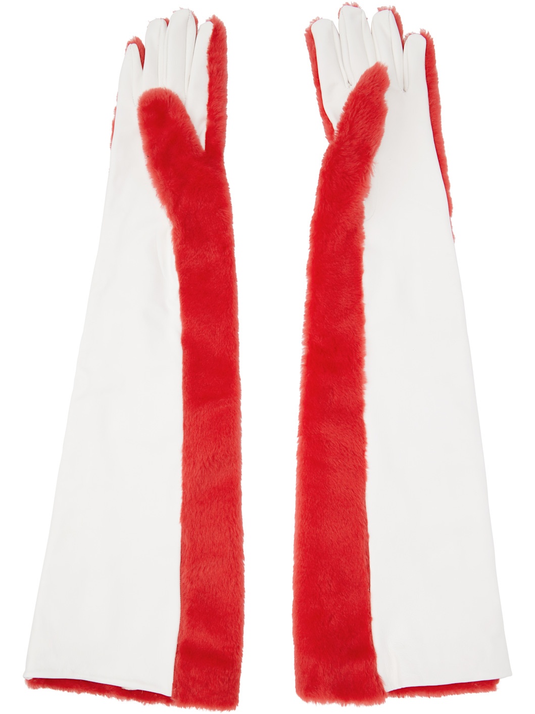 Red & White Long Gloves - 2