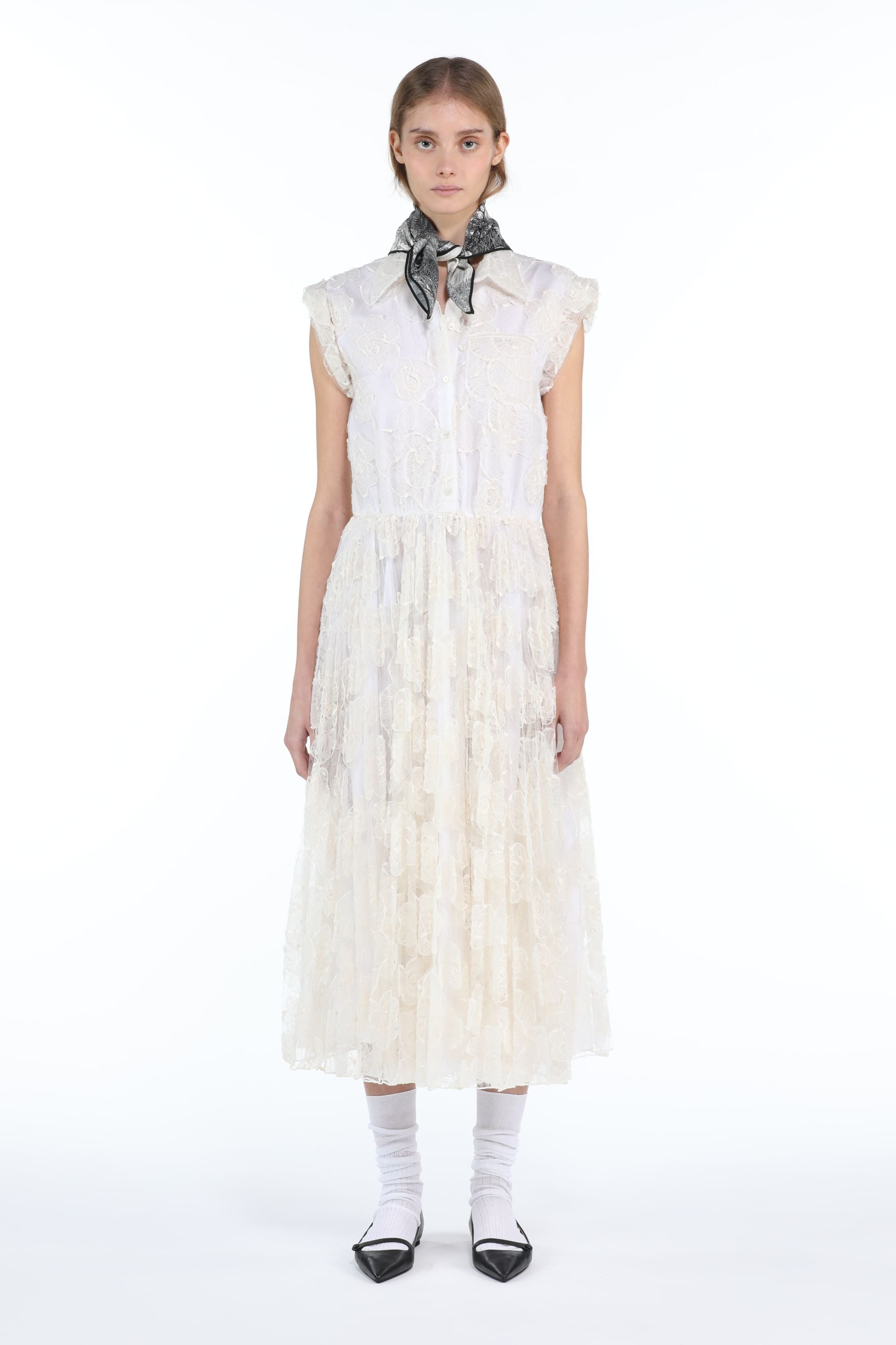 FLORAL-EMBROIDERED SHIRT DRESS - 4