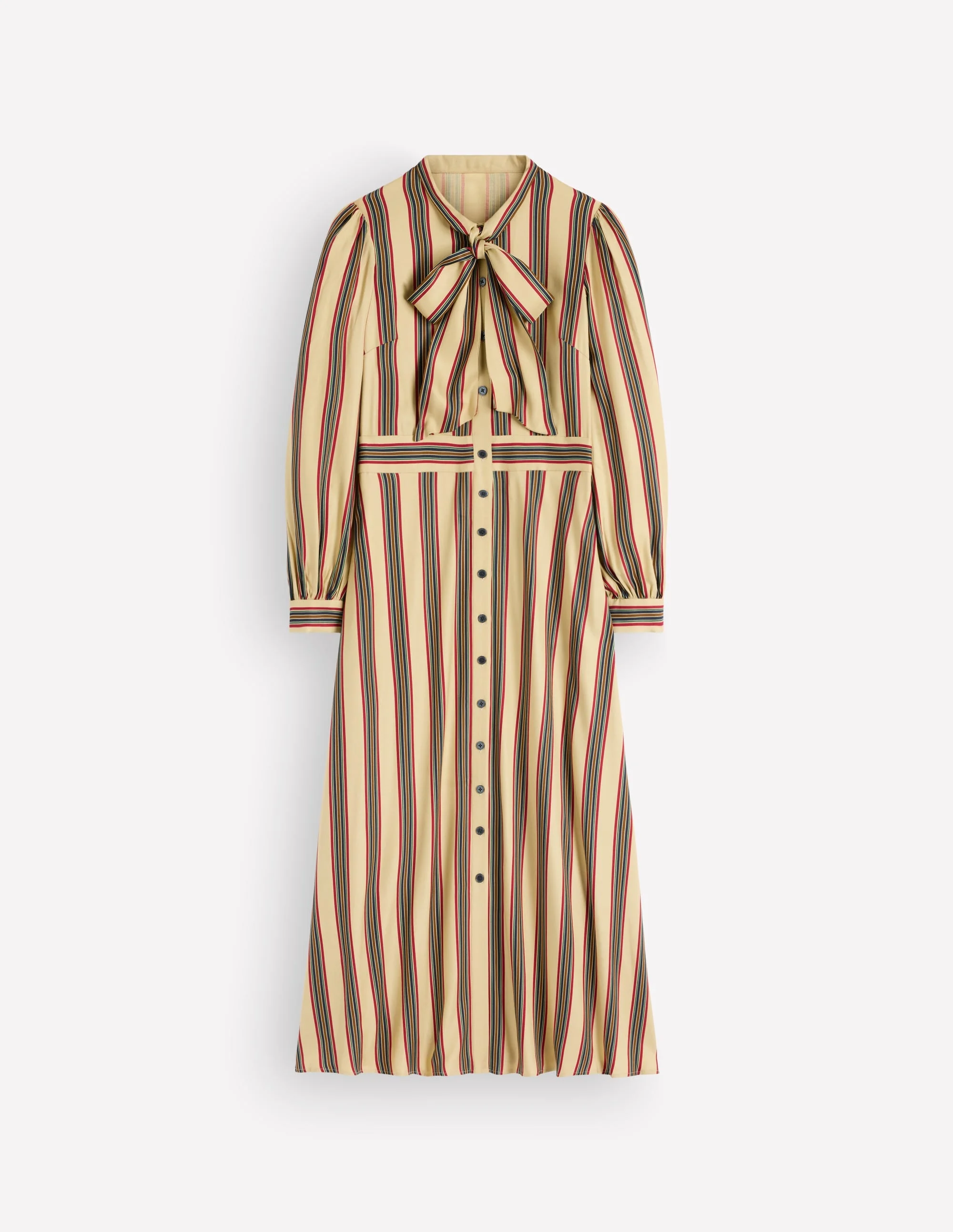 Bow Detail Shirt Dress-Multi, Collegic Stripe - 1