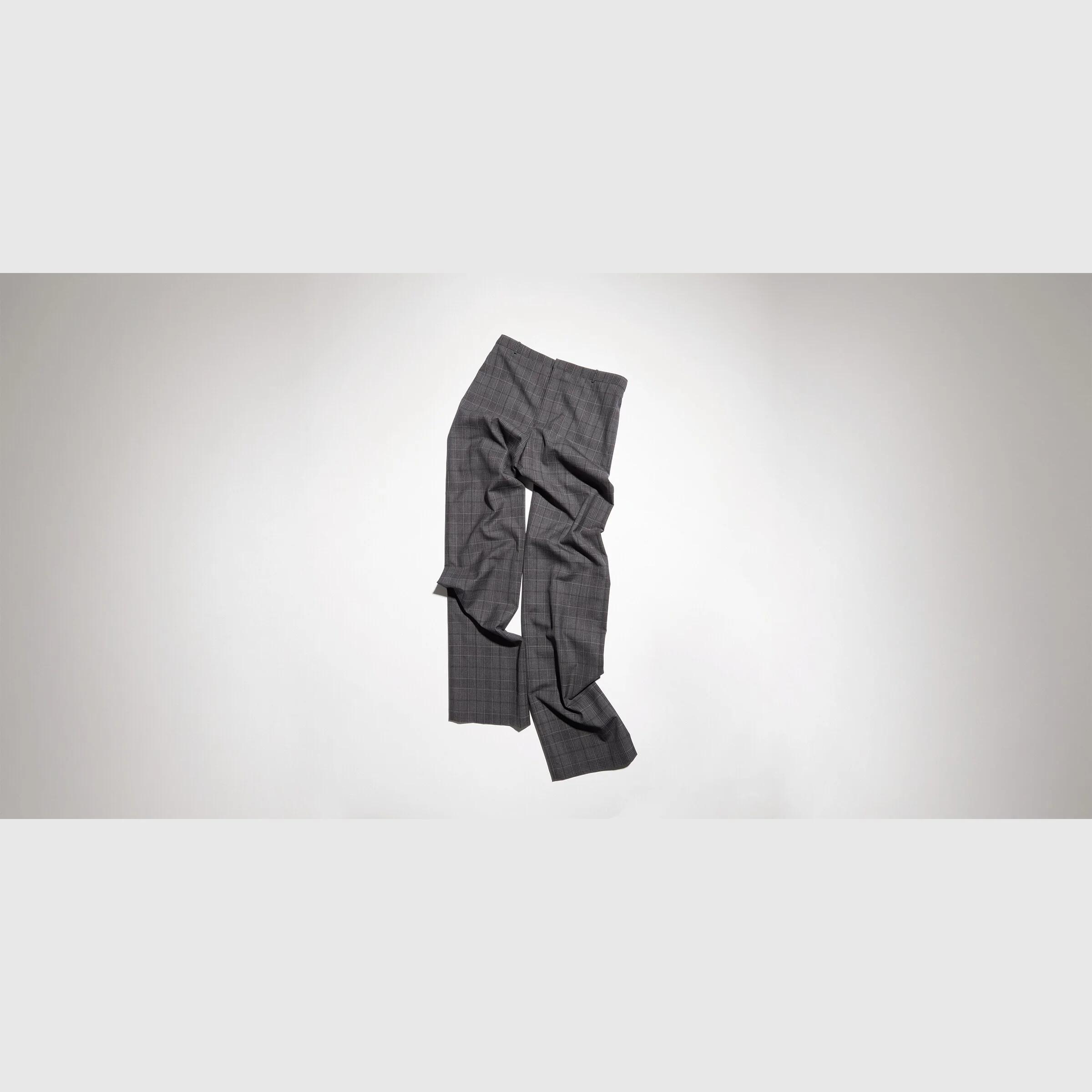 Checked fine wool pants - 1