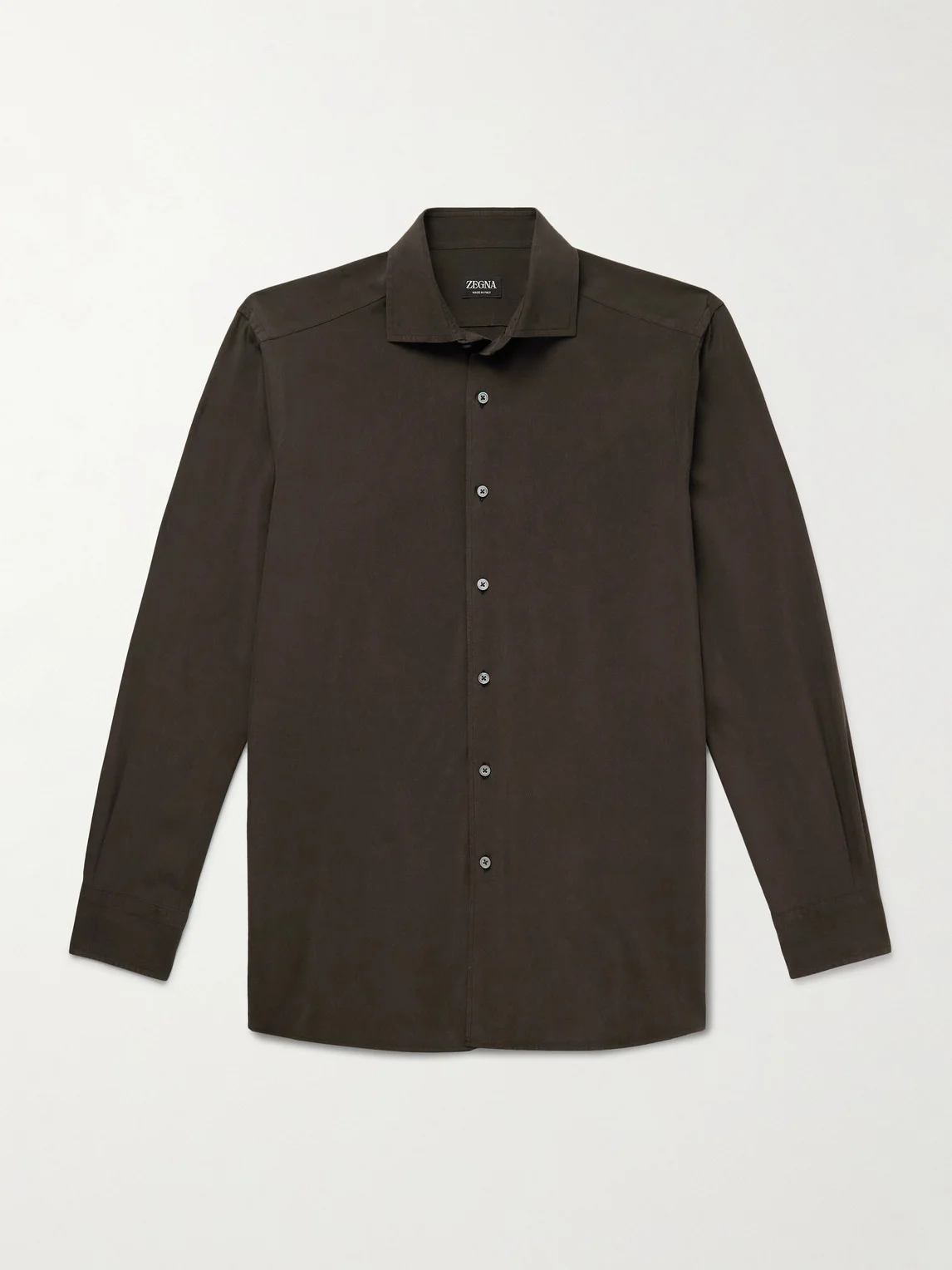 Garment-Dyed Brushed-Silk Shirt - 1