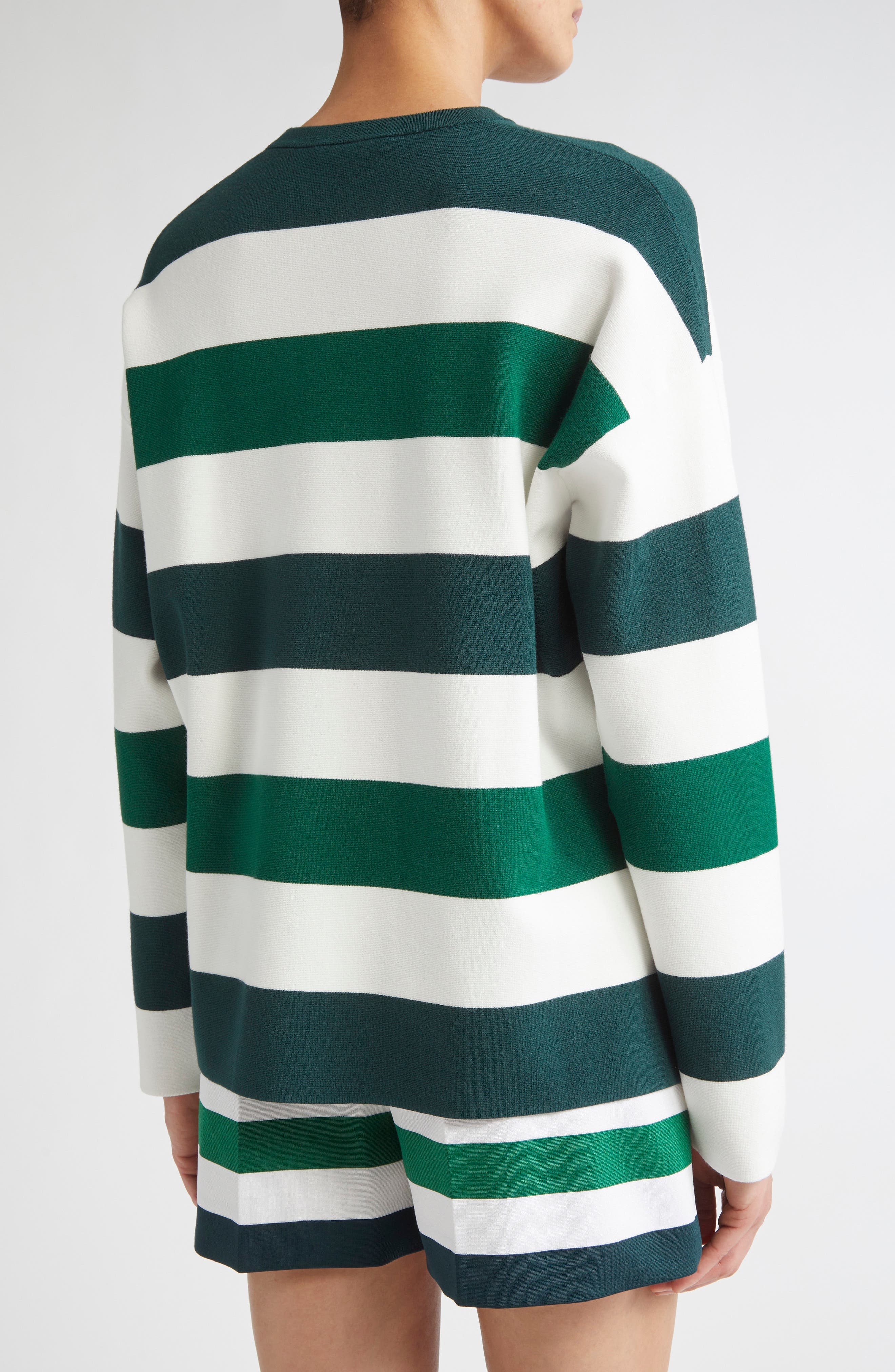 Max Mara Jesone Stripe Milano Knit Sweater in Sky Blue at Nordstrom - 3