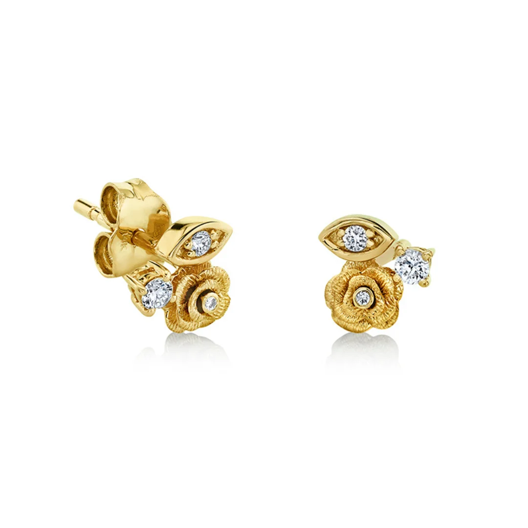 Marquise Eye & Rose Studs - Pair - 1