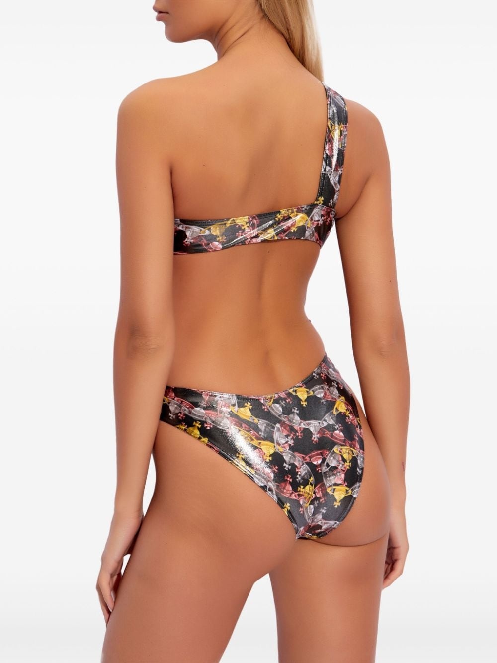 Orb logo-print laminated swimsuit - 4