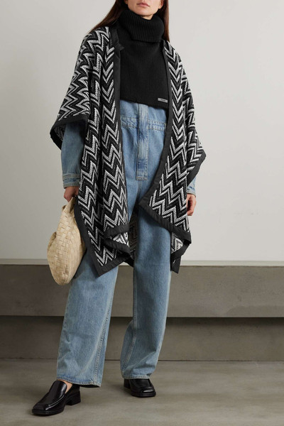 Missoni Convertible crochet-knit and ribbed wool turtleneck wrap outlook