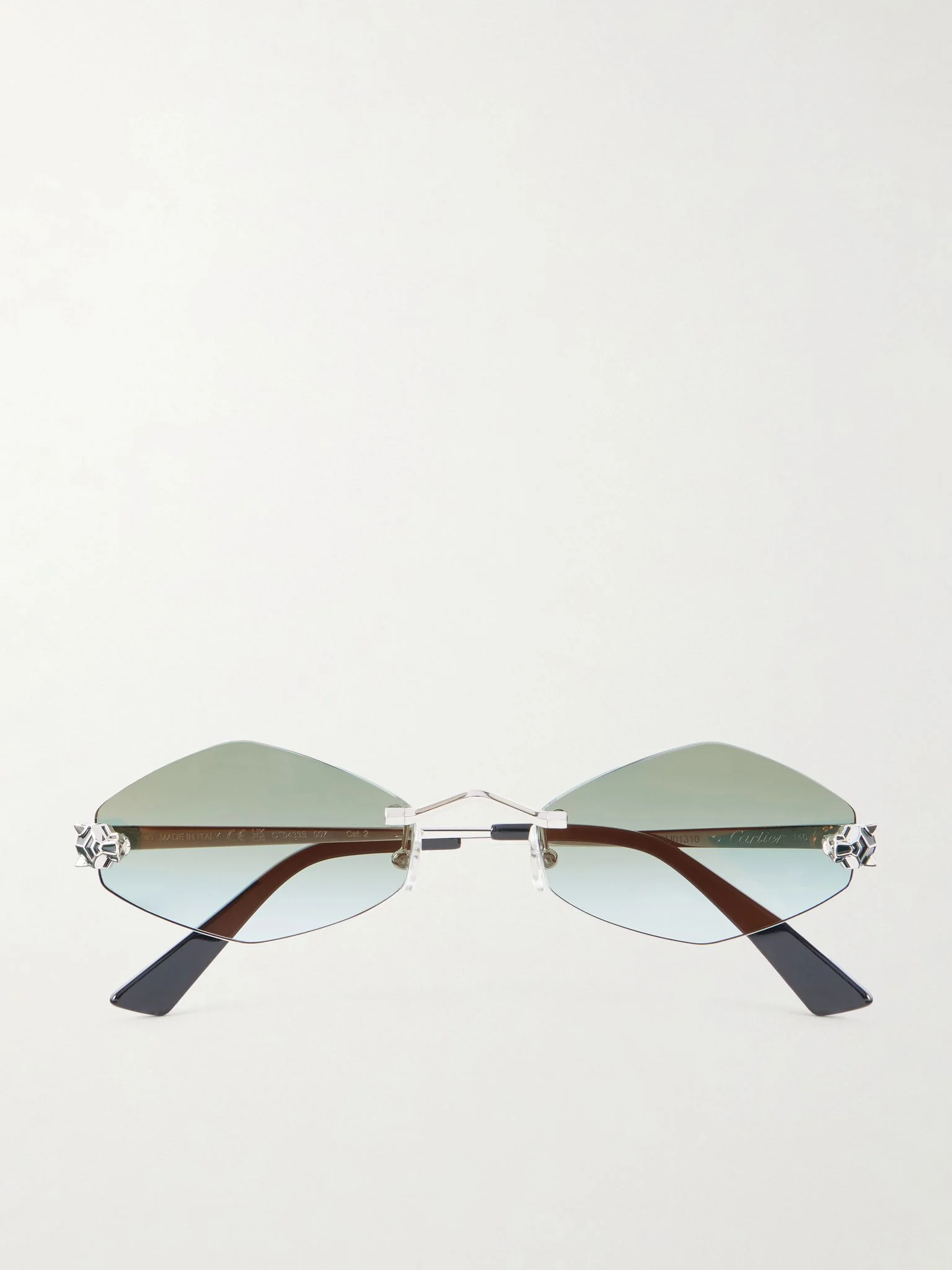 Panthère Classic Round-Frame Silver-Tone Sunglasses Silver - 1