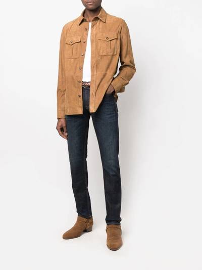 Ralph Lauren button-up suede shirt outlook