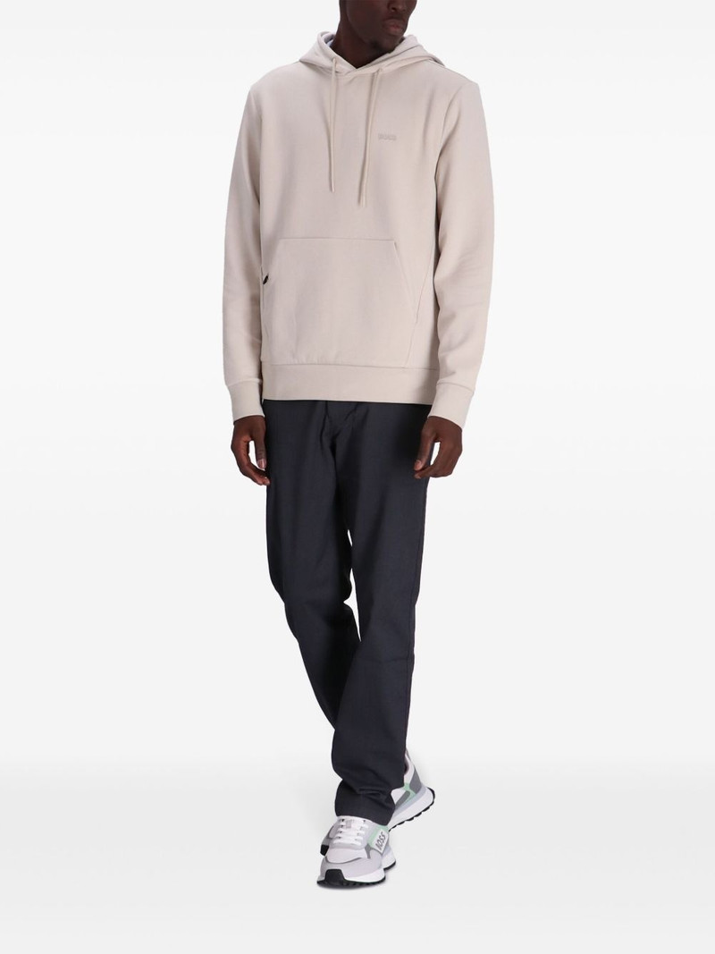 BOSS logo-appliqué jersey hoodie outlook