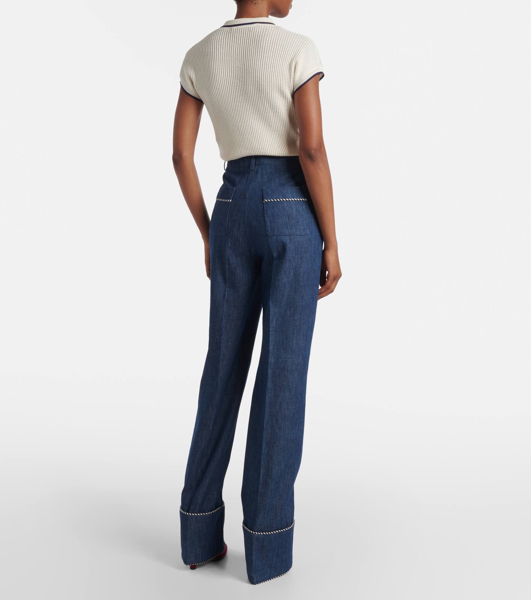 Chambray straight pants - 3