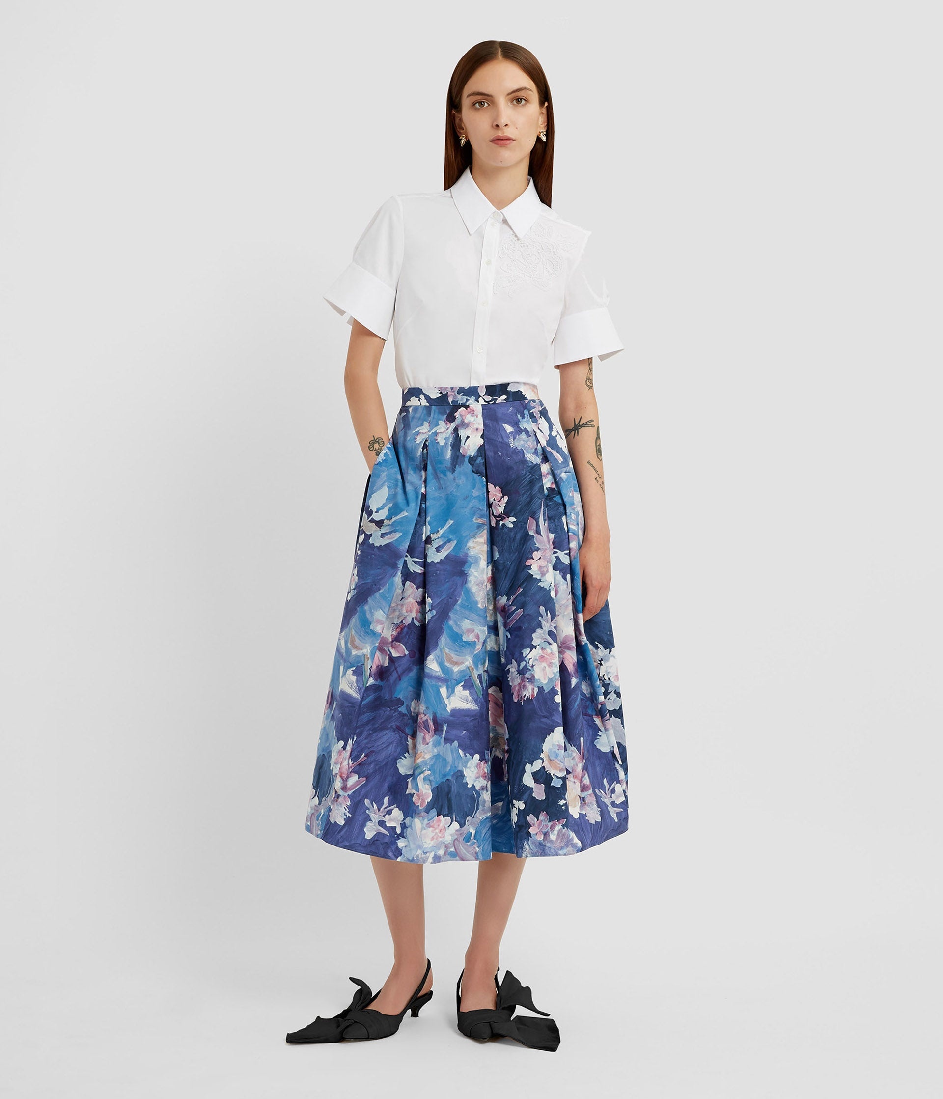 PLEATED MIDI SKIRT - 3