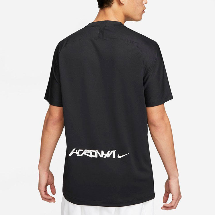 Nike x ACRONYM Crossover Fan Edition Printing Logo V neck Short Sleeve US Edition Black DC8808-010 - 4