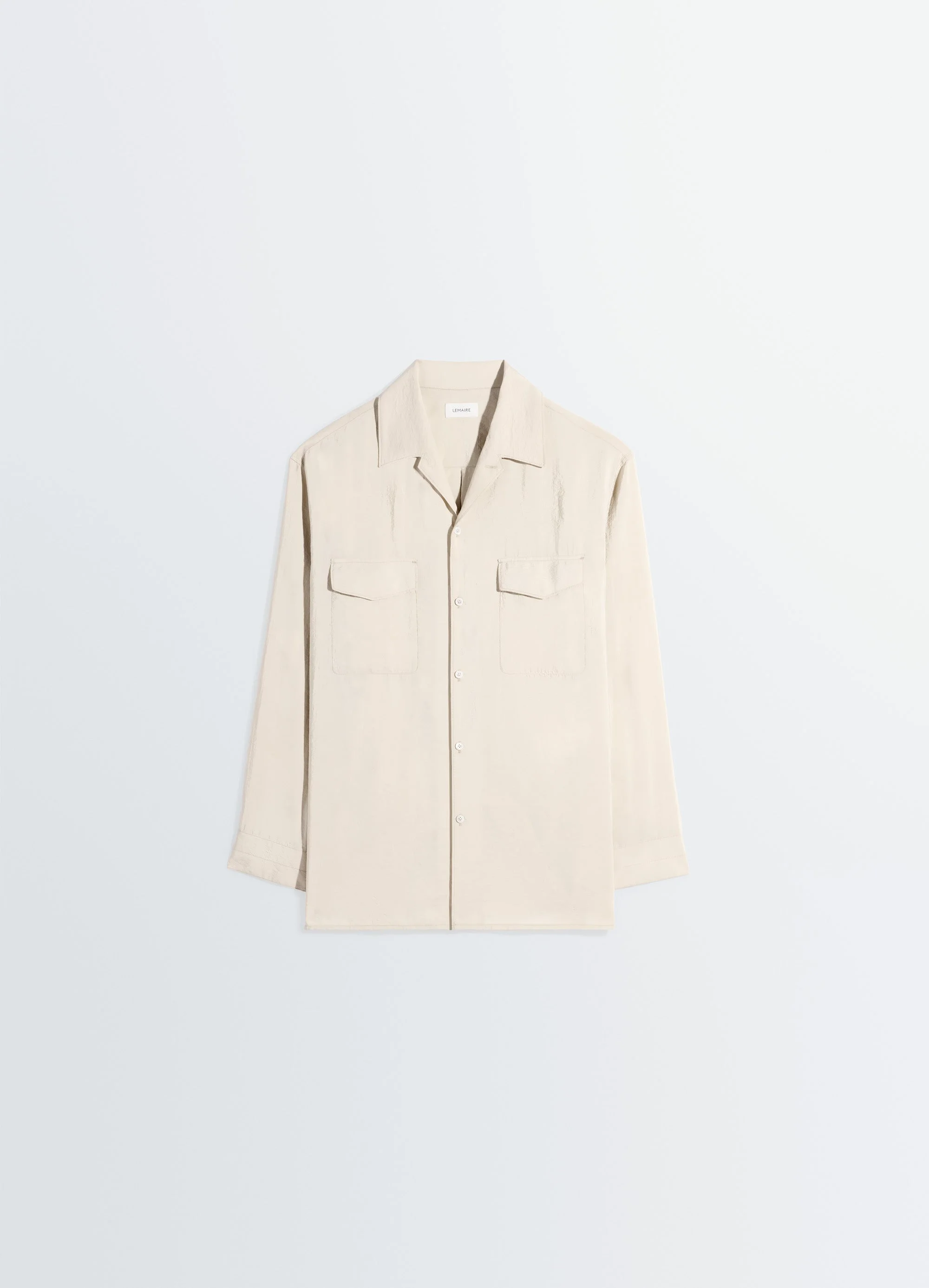 CONVERTIBLE COLLAR SHIRT IN DRY SILK - 1
