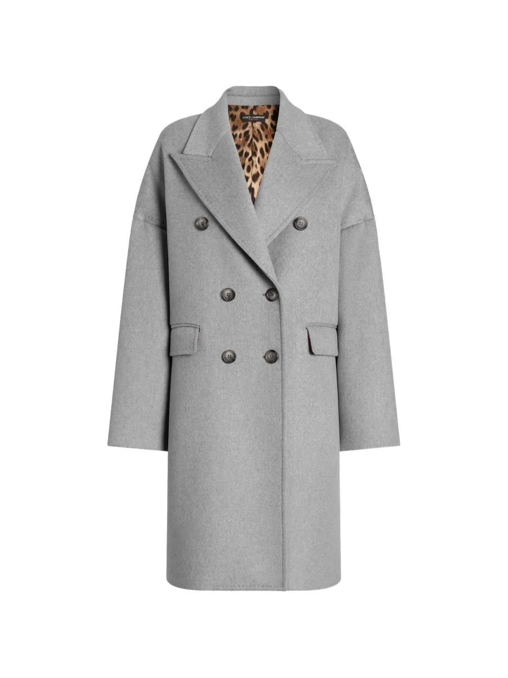 double-breasted cashmere coat - 1