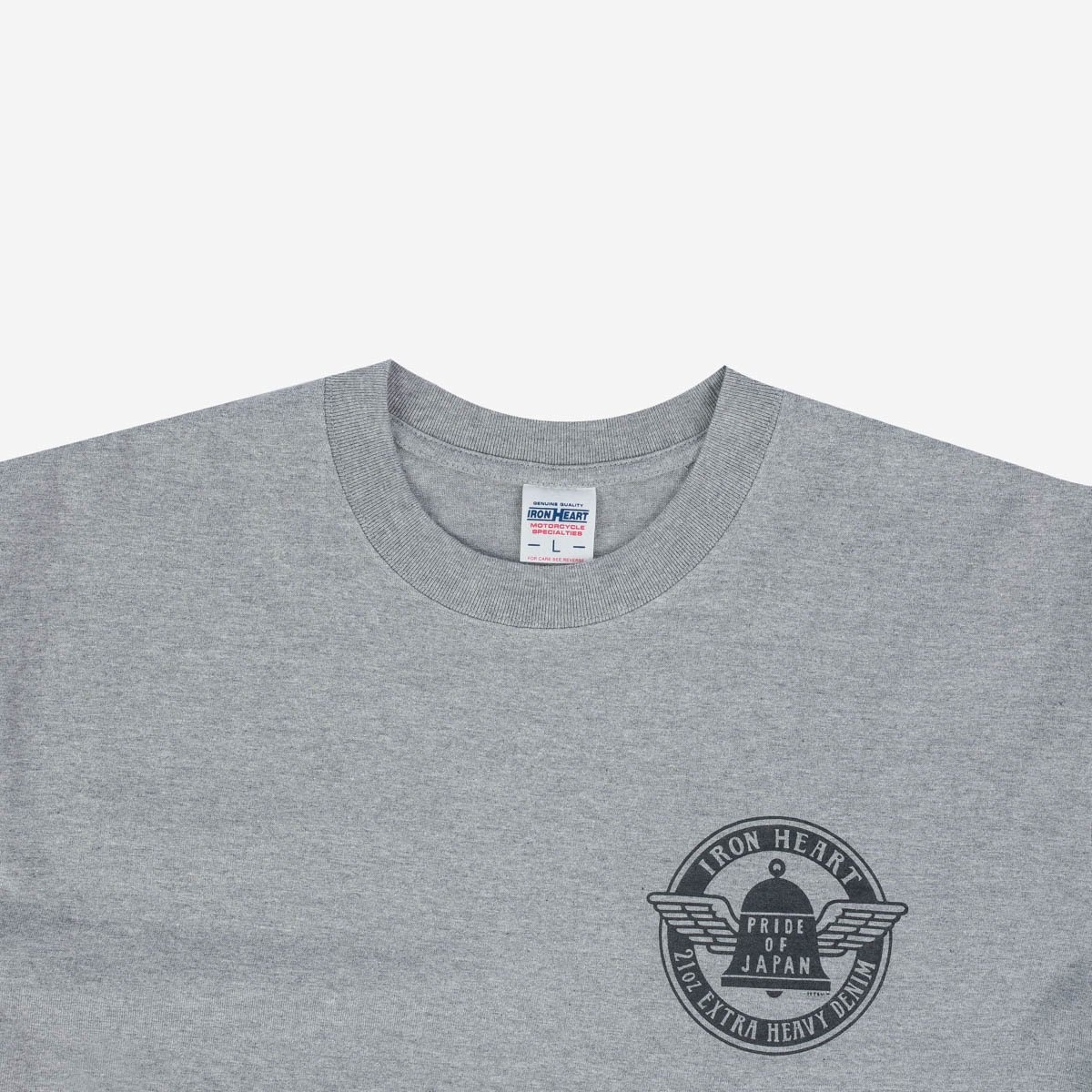 IHPT-2301-GRY 7.5oz Printed Loopwheel Crew Neck T-Shirt - Grey - 9