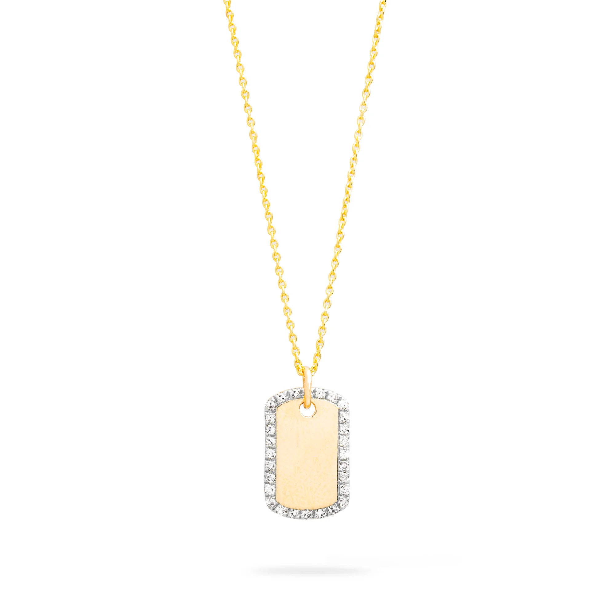 Tiny Diamond Dog Tag - 1