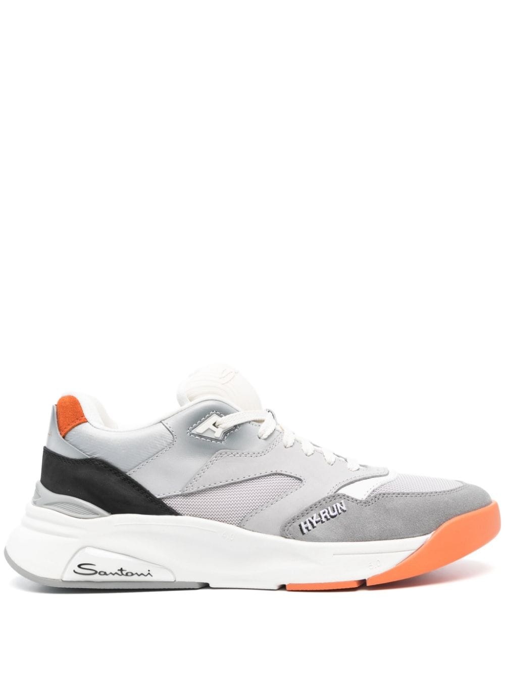 logo-embroidered panelled sneakers - 1
