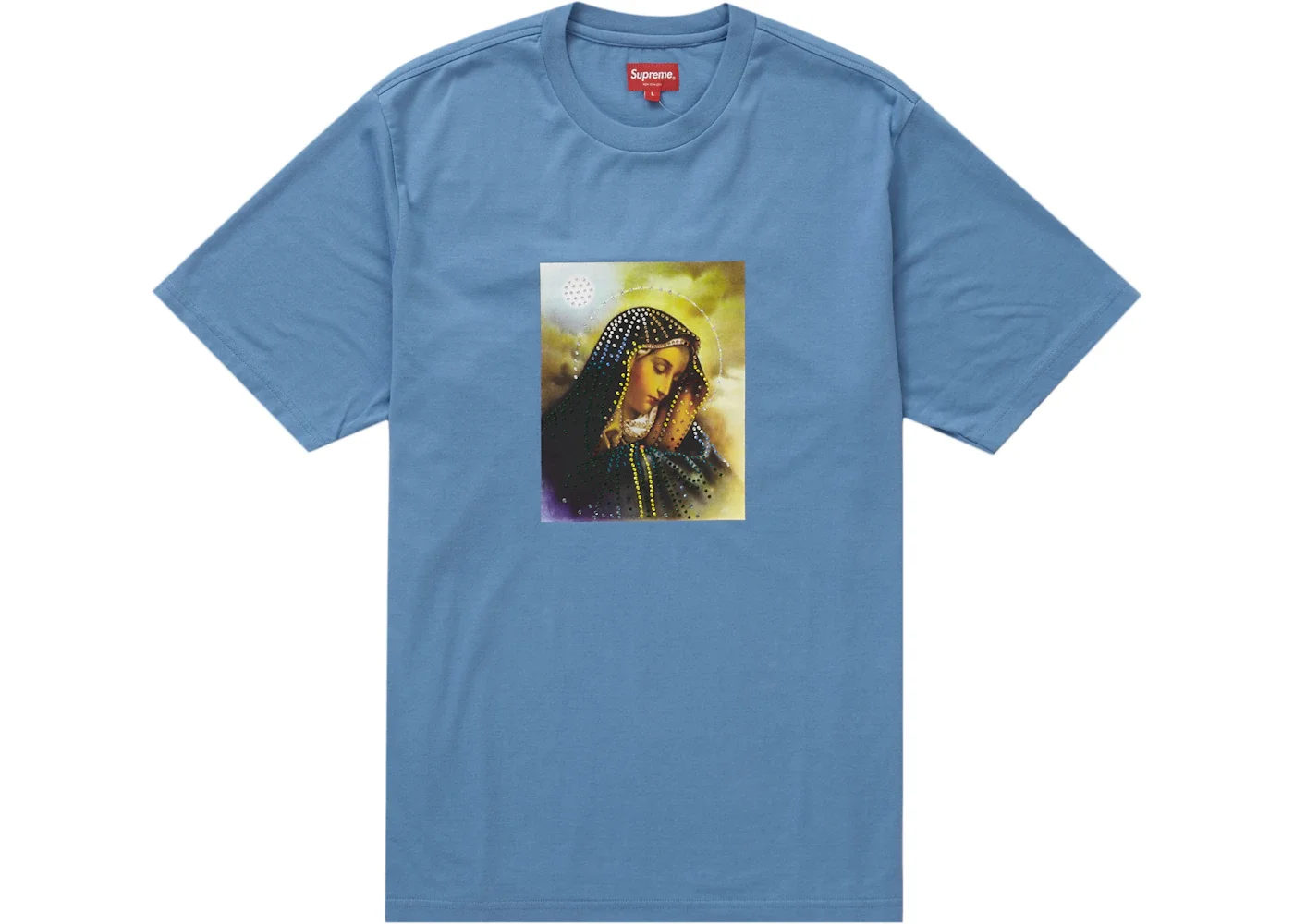 Supreme Mary Rhinestone S/S Top Light Royal - 1