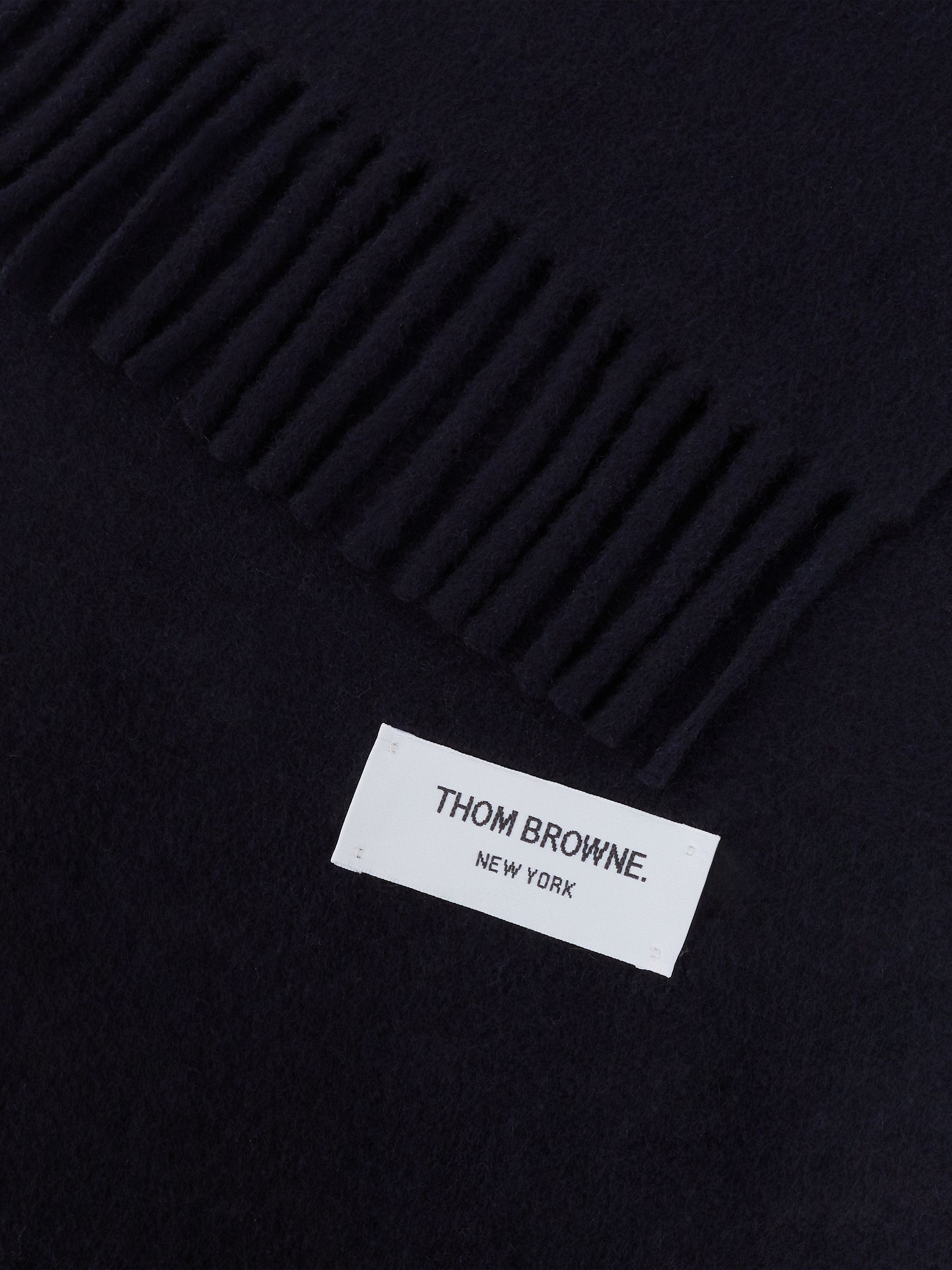 Navy Cashmere 4-Bar Scarf - 2