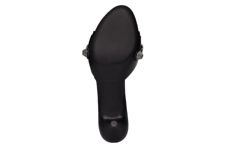 (WMNS) Balenciaga Cagole 50mm Sandals 'Black Arena Lambskin' 694350WAD4E1081 - 6