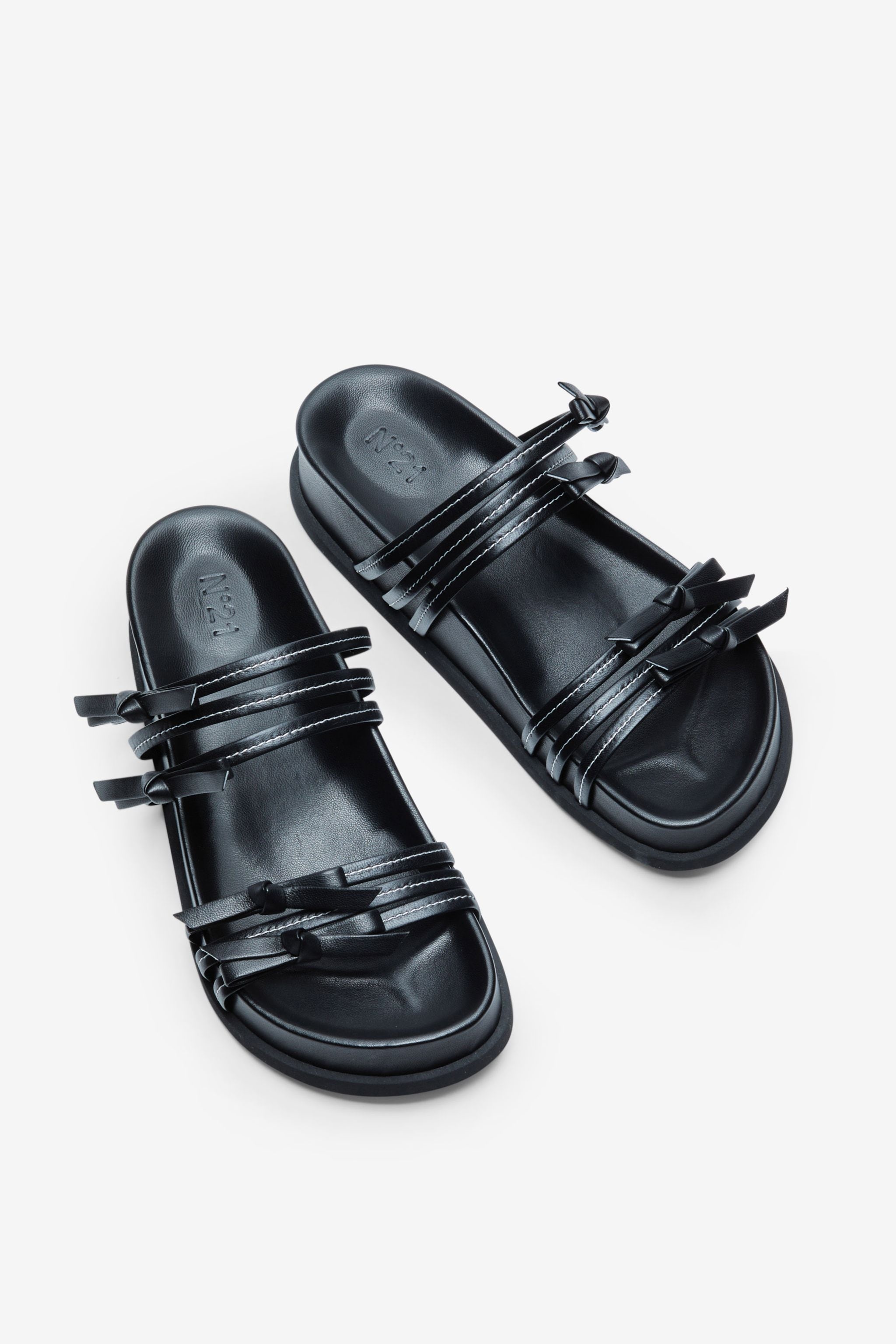 BOW LEATHER SANDALS - 5