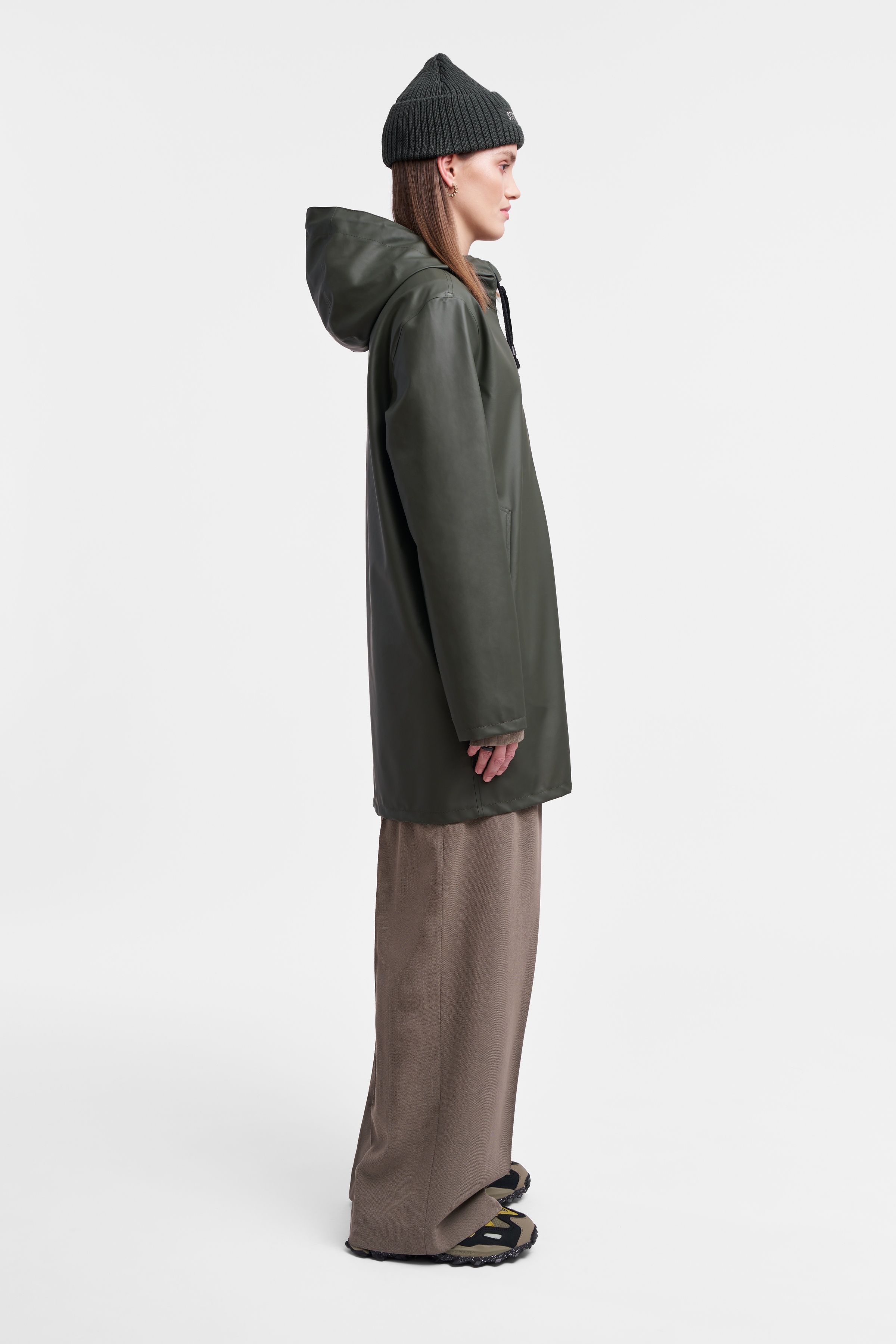 Stockholm Lightweight Zip Raincoat Green - 3
