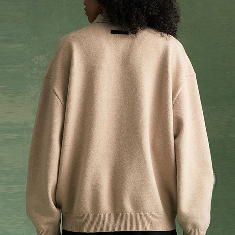 Fear of God Essentials FW23 Knit Polo Shirt 'Gold Heather' 192BT232183F - 6