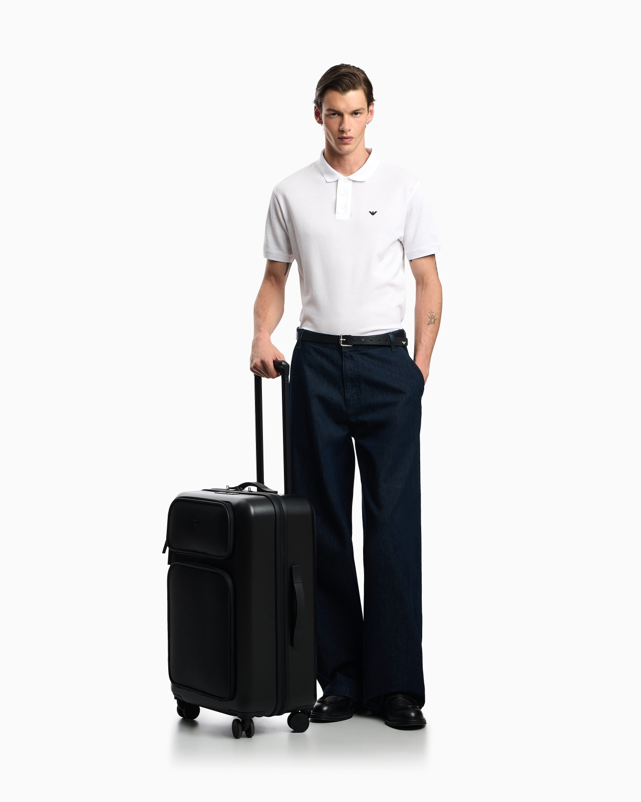 ASV ABS MEDIUM CARRY-ON BAG WITH REGENERATED SAFFIANO DETAIL AND EAGLE PLATE - 7