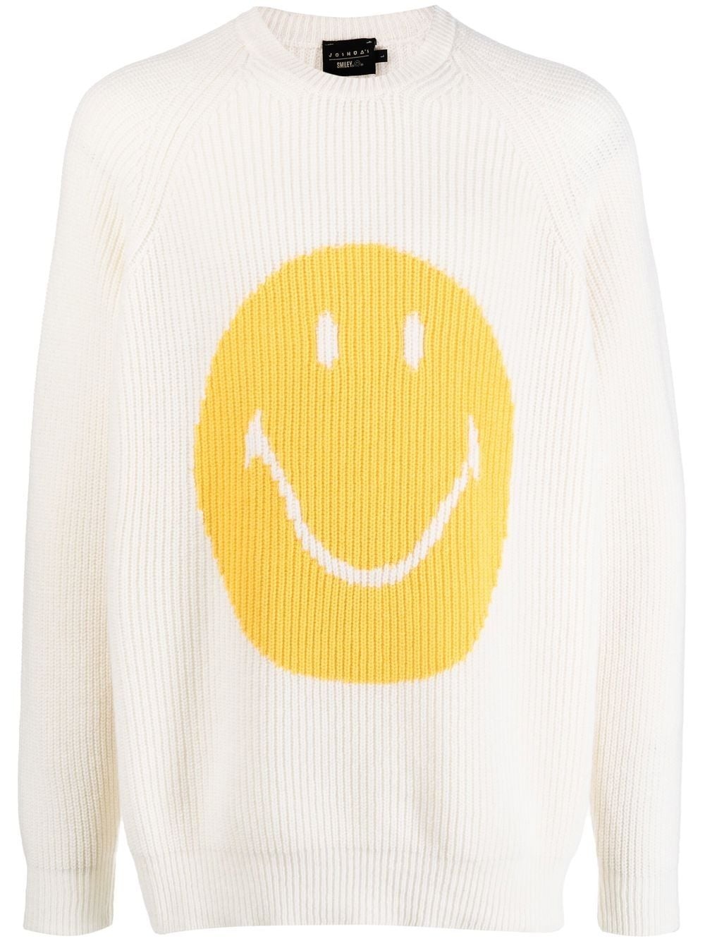 ribbed smiley face-print sweater - 1