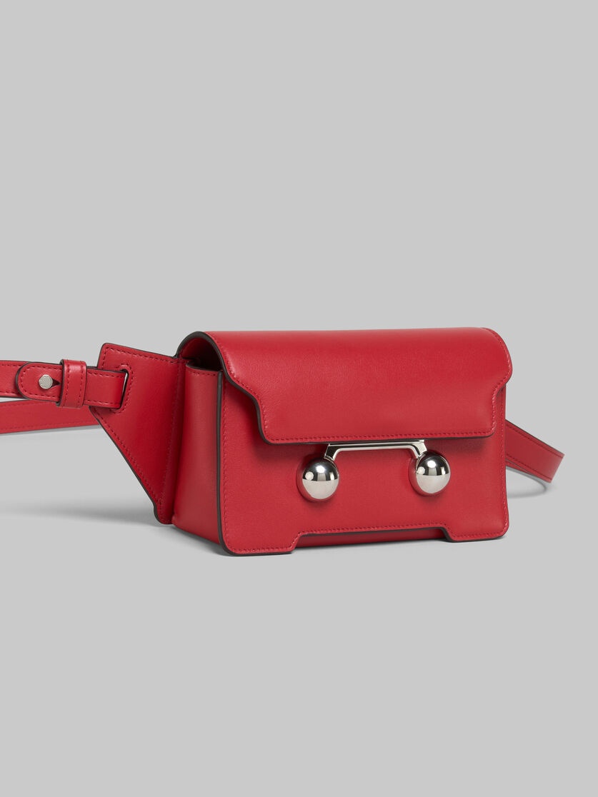 RED LEATHER TRUNKAROO CROSSBODY BAG - 5