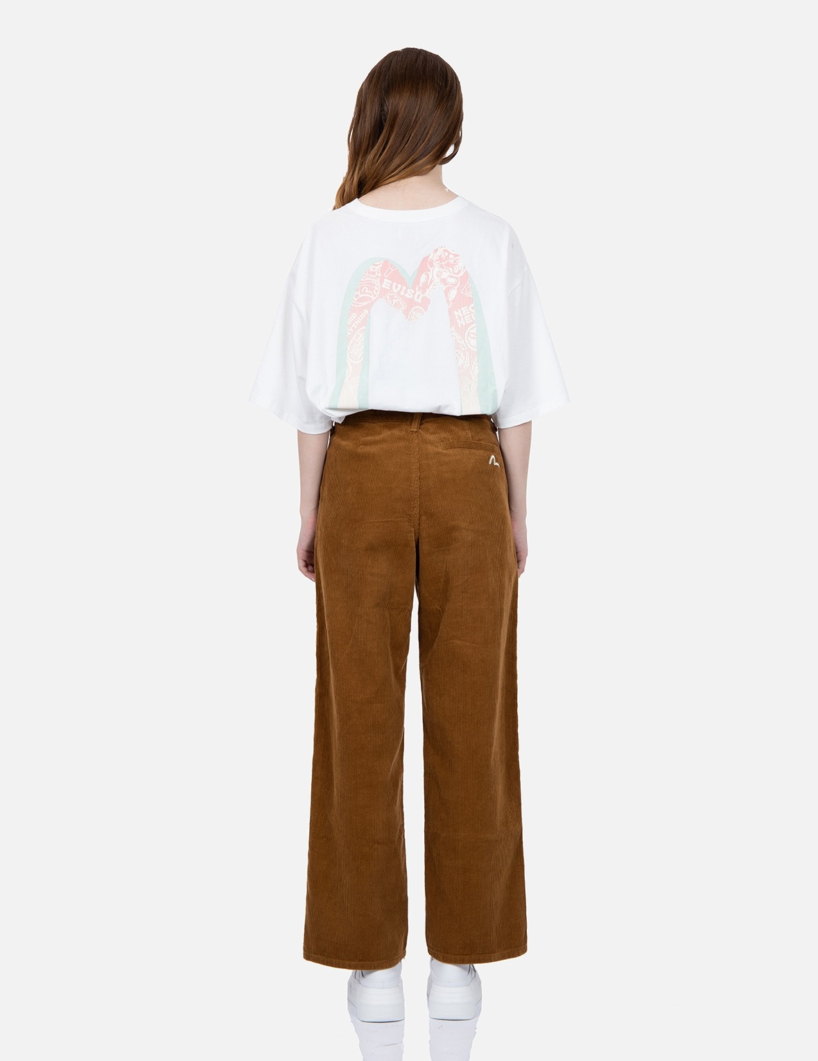 SEAGULL EMBROIDERY STRAIGHT-FIT CORDUROY TROUSERS - 5