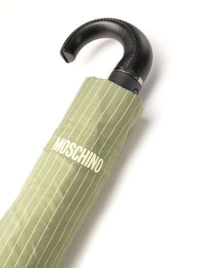 Moschino logo-print pinstripe umbrella outlook