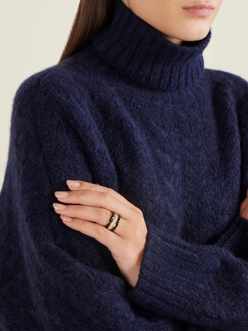 ROXANNE ASSOULIN A Touch Of Midnight Set Of Three Gold-tone Crystal Rings outlook