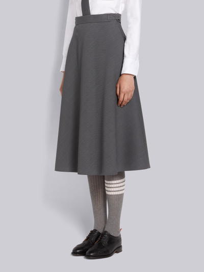 Thom Browne Medium Grey Wool Pique Suiting Side Tab A-line Below the Knee Skirt outlook