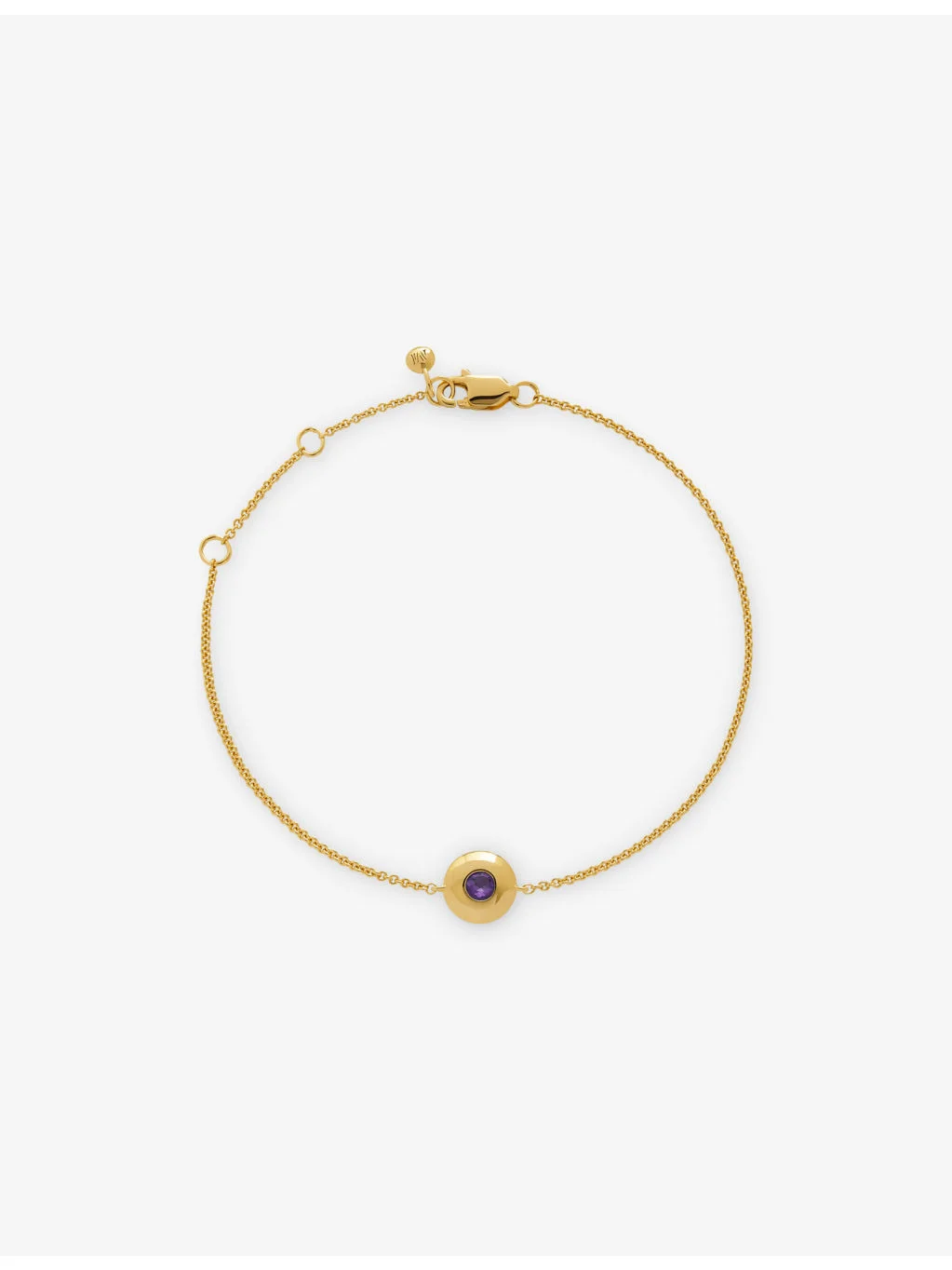 February Birthstone 18ct yellow gold-plated vermeil sterling-silver and amethyst bracelet - 1