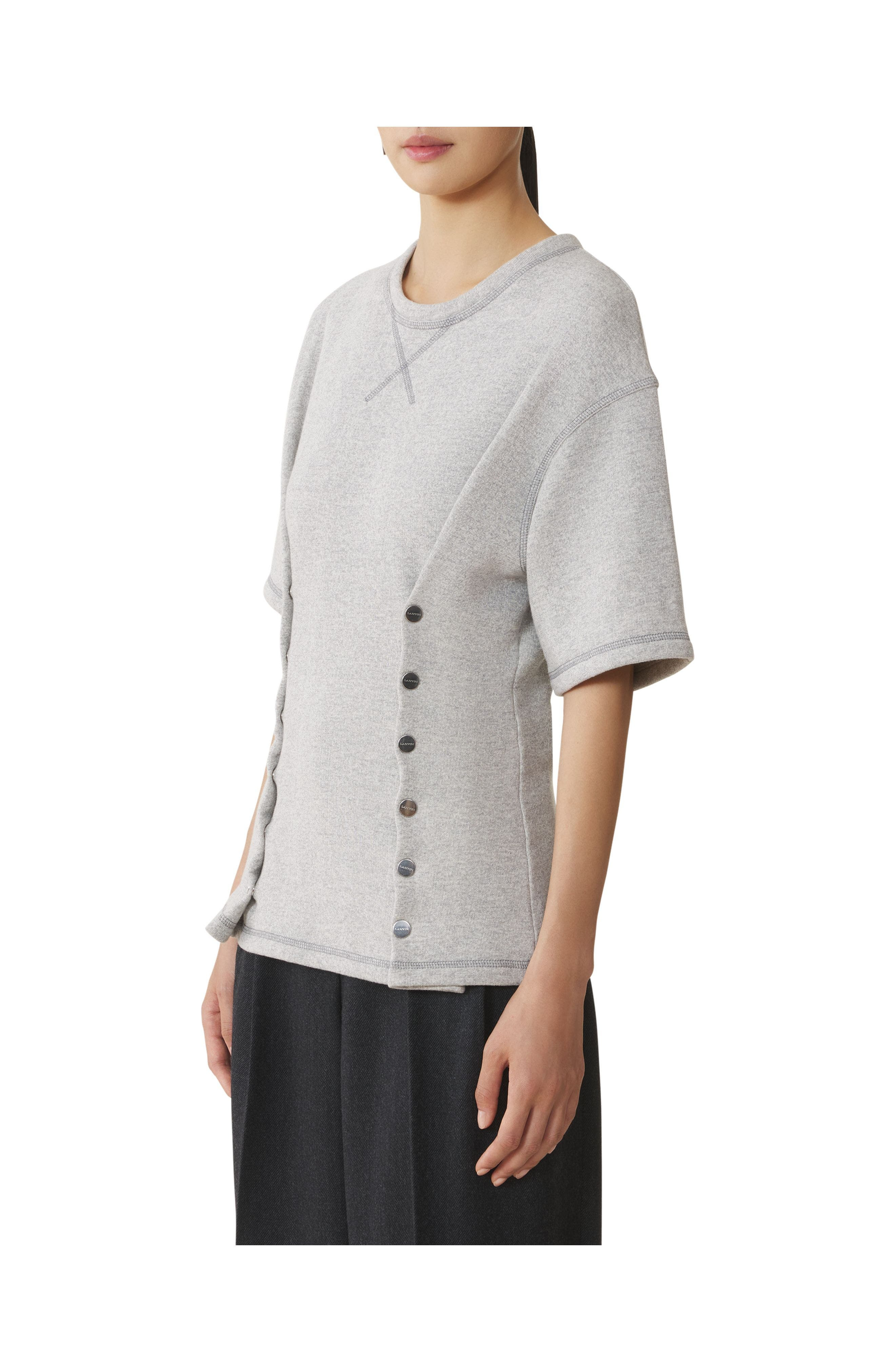 Lanvin Cotton Jersey T-Shirt in Heather Grey at Nordstrom - 3