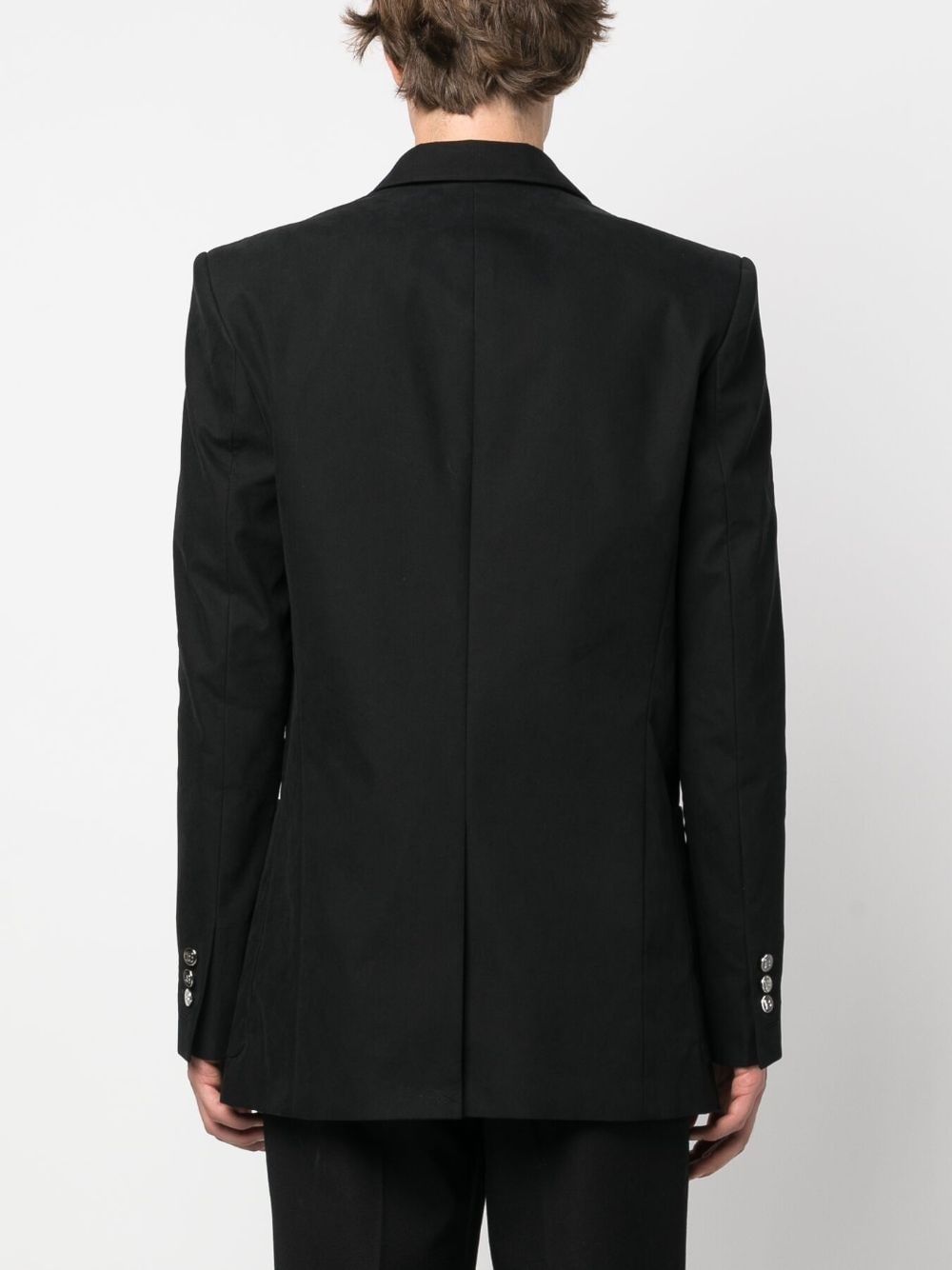 double-breasted cotton blazer - 4