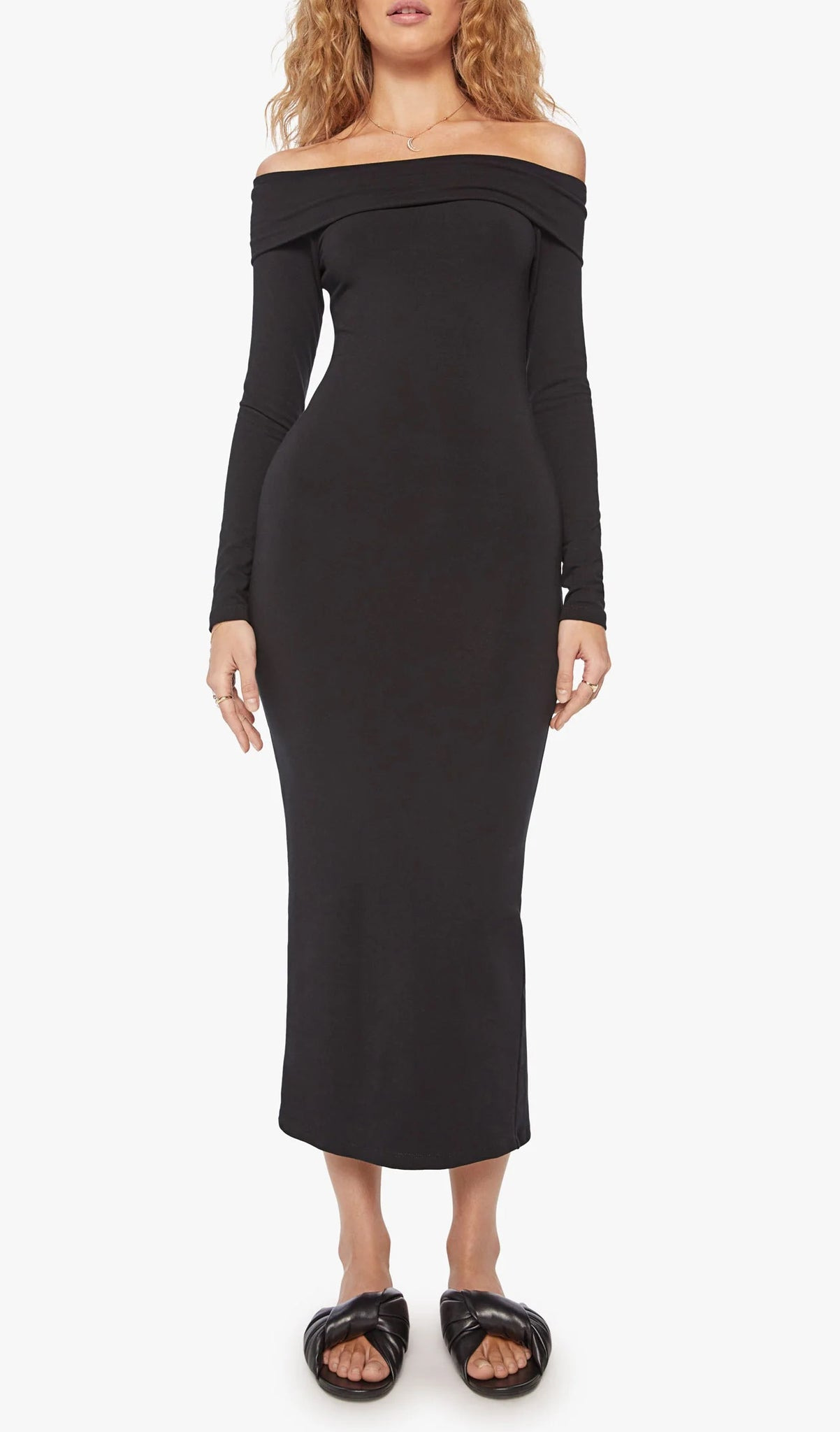 BLACK CITY OFF SHOULDER DRESS - 2