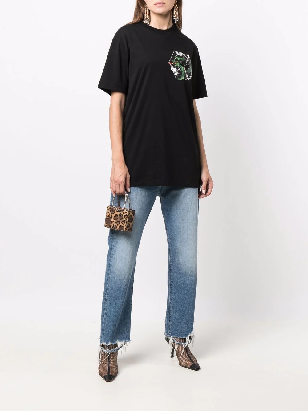 Snake-print short-sleeve T-shirt - 3