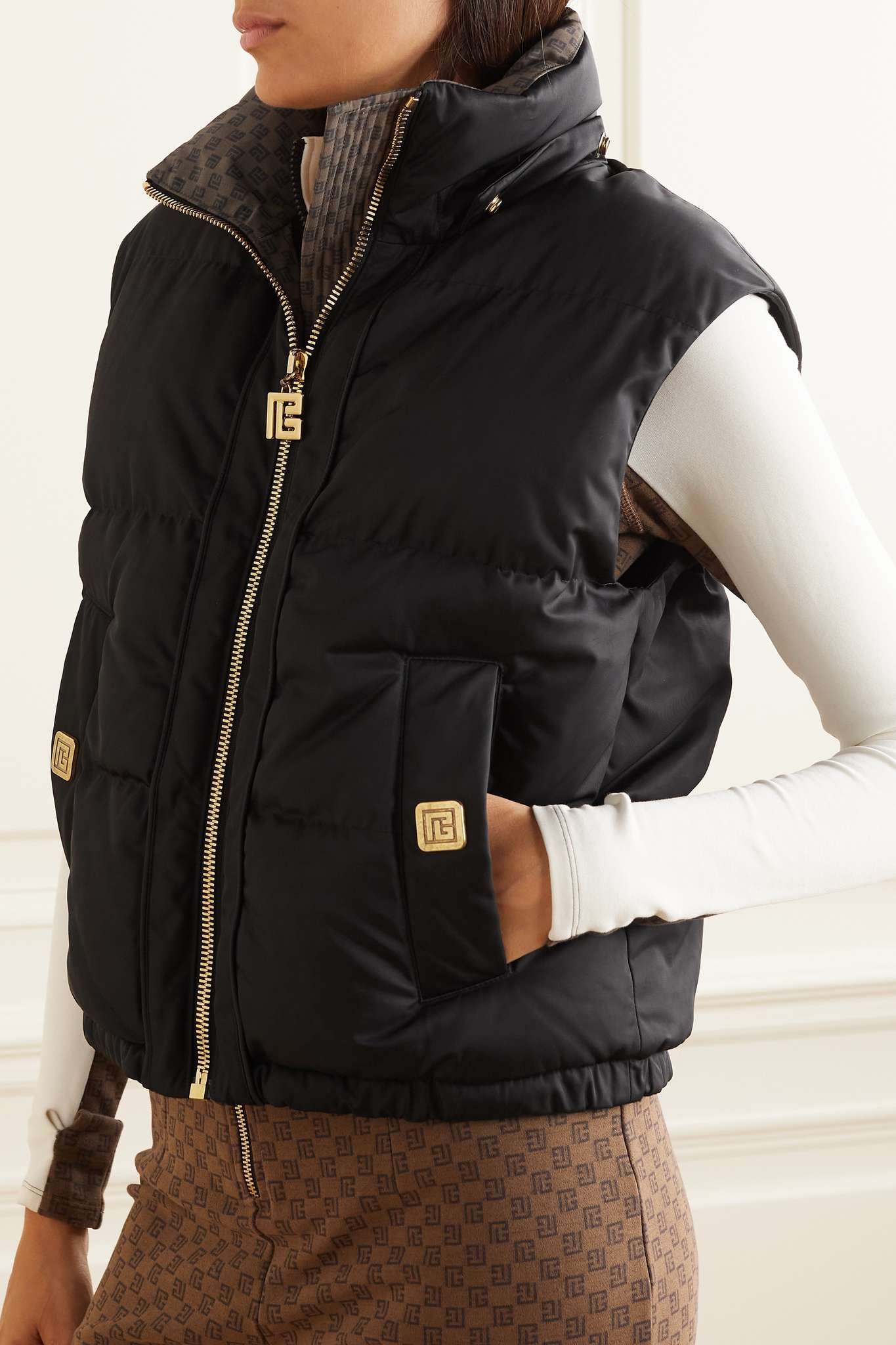 Convertible hooded printed quilted shell ski jacket - 6