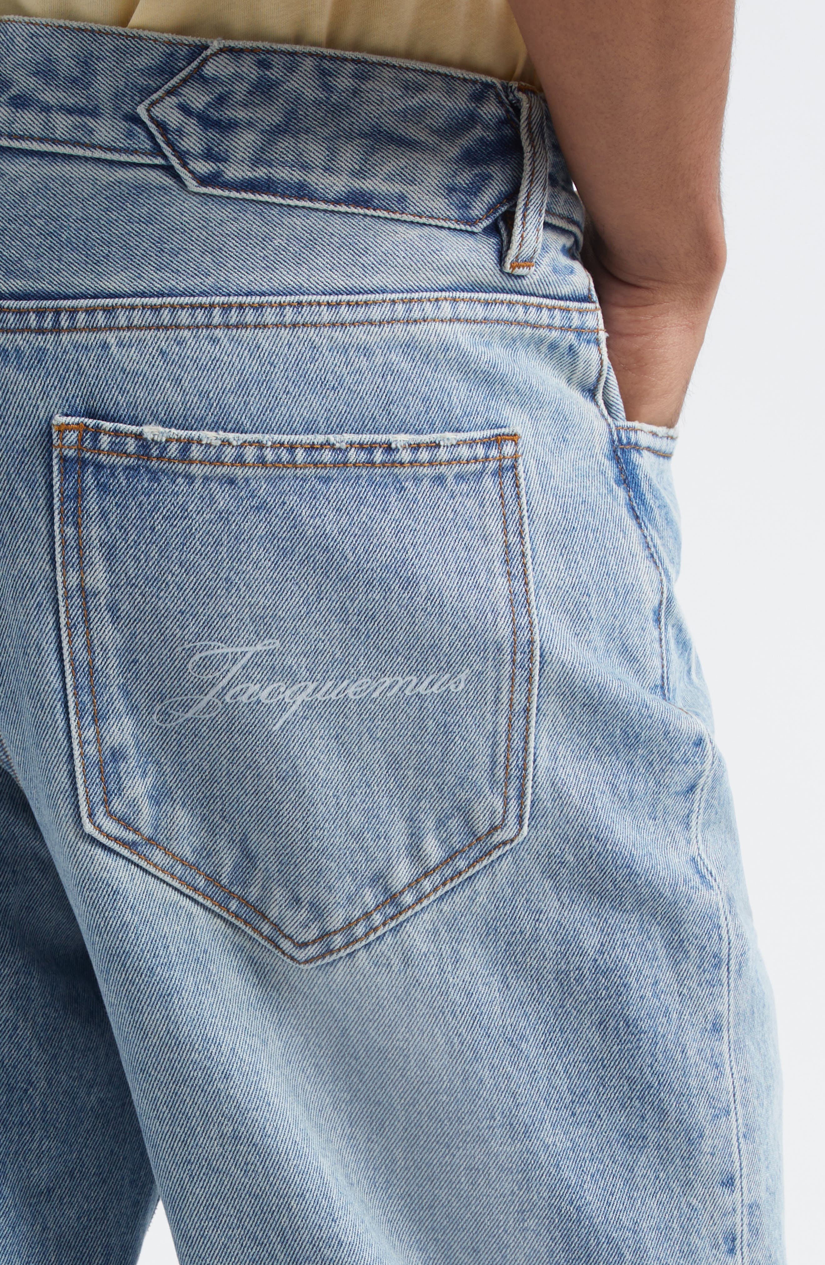 Jacquemus Le De-Nîmes Venice Straight Leg Jeans in Blue/Tabac at Nordstrom - 5